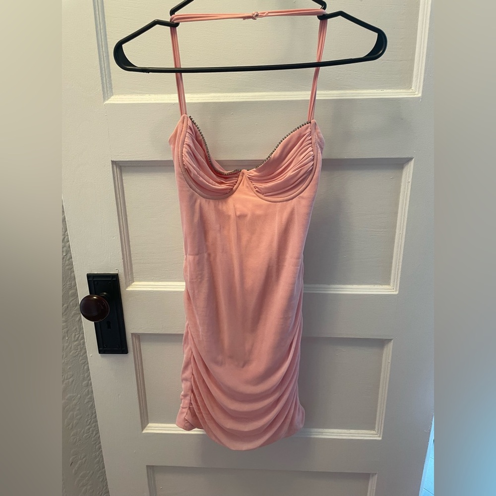 Lucy in the Sky Blush Pink Spaghetti-Strap Mini Dress - Picture 4 of 6